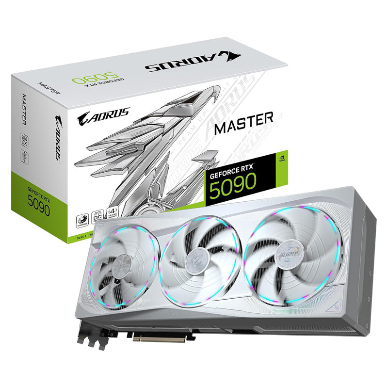 GIGABYTE AORUS GeForce RTX 5090 Master ICE 32G Graphics Card, WINDFORCE Cooling System, 32GB 512-bit GDDR7, GV-N5090AORUSM ICE-32GD Video Card