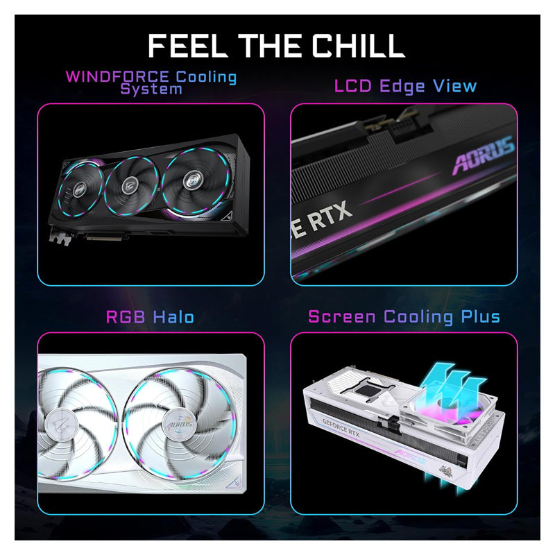 GIGABYTE AORUS GeForce RTX 5090 Master ICE 32G Graphics Card, WINDFORCE Cooling System, 32GB 512-bit GDDR7, GV-N5090AORUSM ICE-32GD Video Card