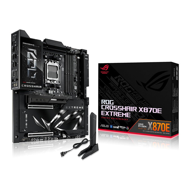 ASUS ROG Crosshair X870E Extreme AMD X870E AM5 E-ATX Gaming Motherboard – 20+2+2 Power Stages, DDR5, PCIe 5.0, 5X M.2, 5G & 10G LAN, Wi-Fi 7, USB4 Type-C, 5” LCD, AI Overclocking & Networking
