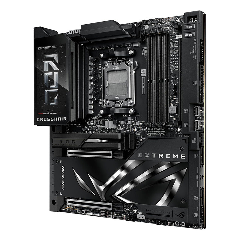 ASUS ROG Crosshair X870E Extreme AMD X870E AM5 E-ATX Gaming Motherboard – 20+2+2 Power Stages, DDR5, PCIe 5.0, 5X M.2, 5G & 10G LAN, Wi-Fi 7, USB4 Type-C, 5” LCD, AI Overclocking & Networking