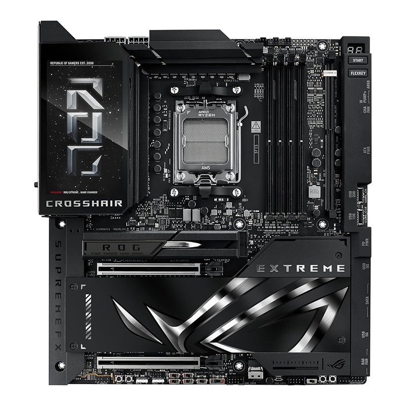 ASUS ROG Crosshair X870E Extreme AMD X870E AM5 E-ATX Gaming Motherboard – 20+2+2 Power Stages, DDR5, PCIe 5.0, 5X M.2, 5G & 10G LAN, Wi-Fi 7, USB4 Type-C, 5” LCD, AI Overclocking & Networking