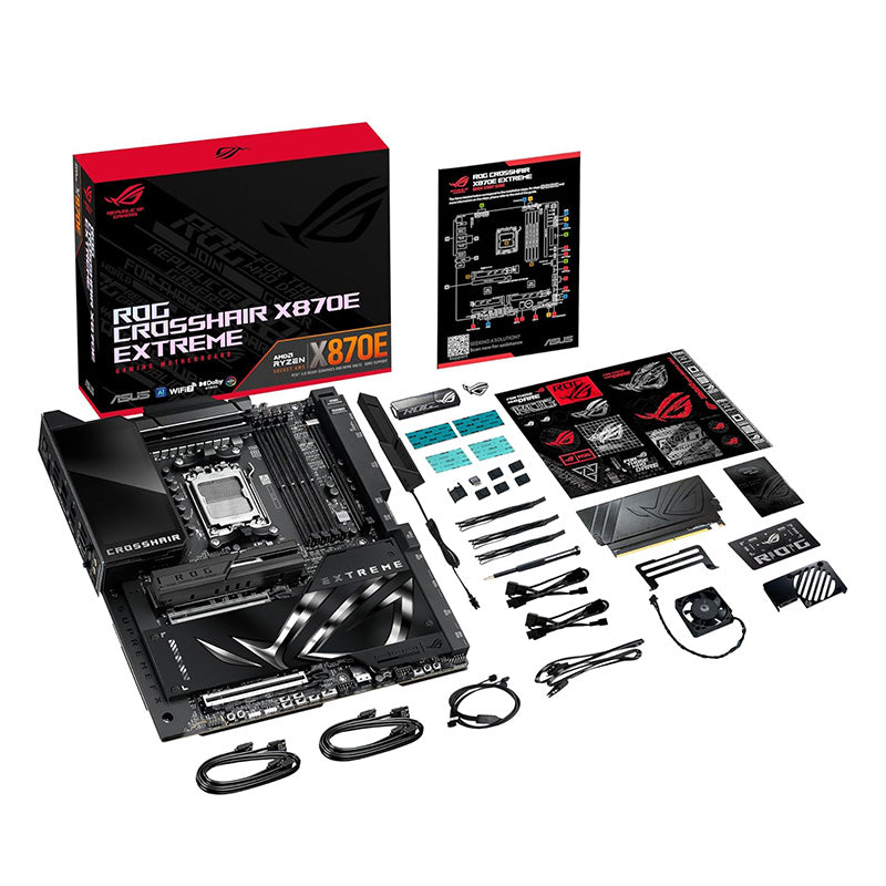 ASUS ROG Crosshair X870E Extreme AMD X870E AM5 E-ATX Gaming Motherboard – 20+2+2 Power Stages, DDR5, PCIe 5.0, 5X M.2, 5G & 10G LAN, Wi-Fi 7, USB4 Type-C, 5” LCD, AI Overclocking & Networking