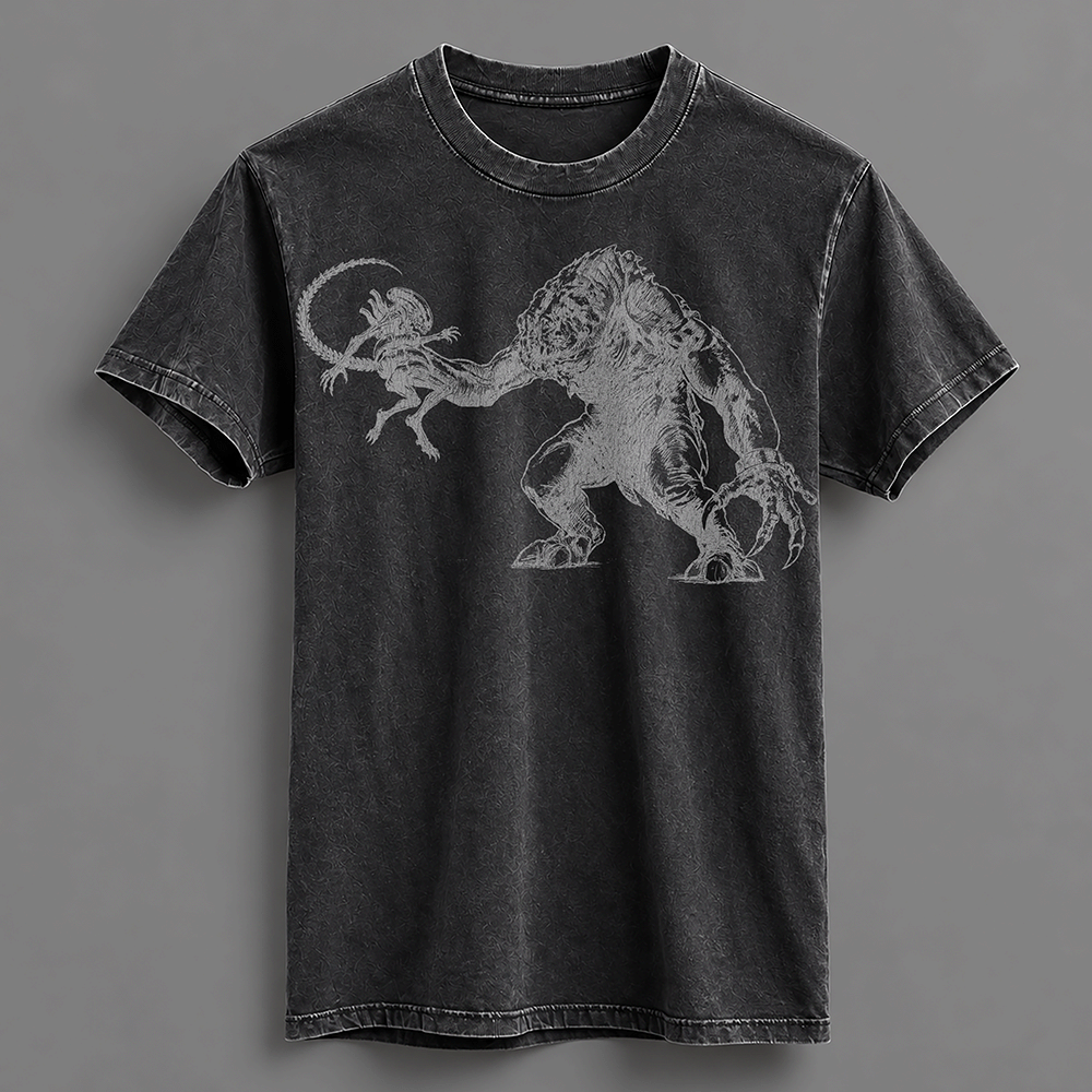 Acid Reflux: Oversized. Rancor VS Xenomorph Tee