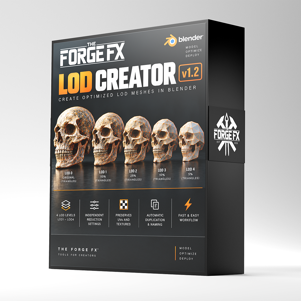 Forge FX LOD Creator v1.2 — Blender 4.5 & 5.0