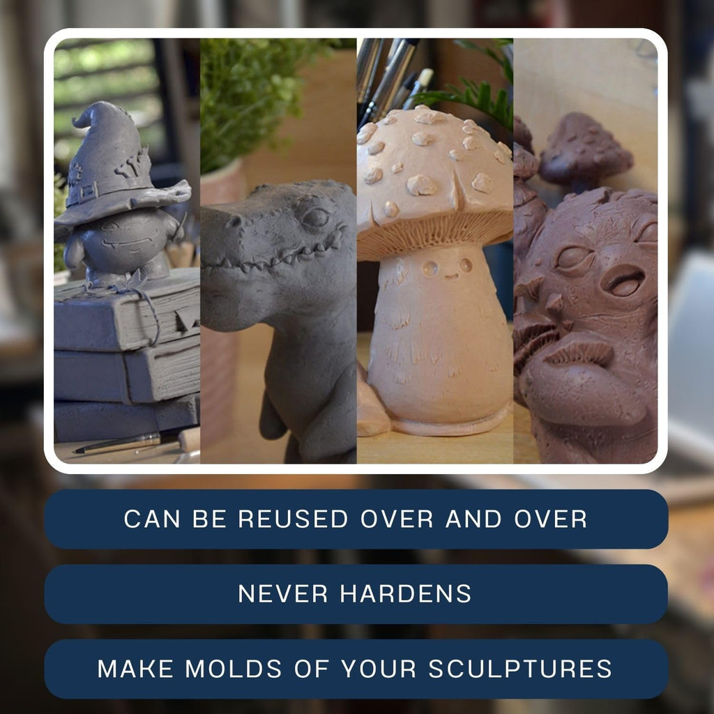 Monster Clay Premium Grade Modeling Clay (Gray -Medium - 4.5lb)