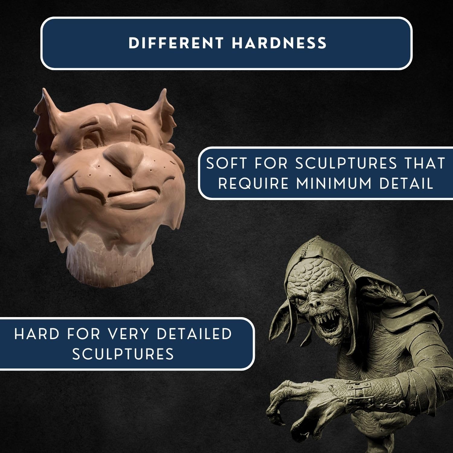 Monster Clay Premium Grade Modeling Clay (Gray -Medium - 4.5lb)