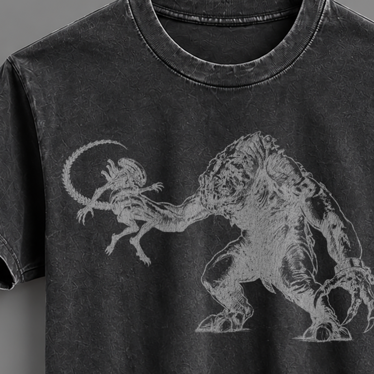 Acid Reflux: Oversized. Rancor VS Xenomorph Tee